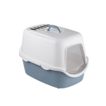 STEFANPLAST CATHY Filter modro-biela krytá mačacia toaleta s filtrom 56x40x40cm