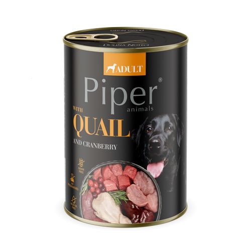 PIPER ADULT 400g konzerva pre dospelých psov s prepelicou