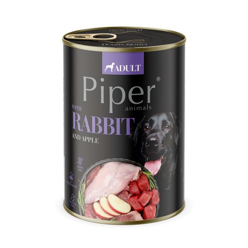 PIPER ADULT 400g konzerva pre dospelých psov - králik s jablkom