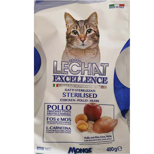 MONGE LECHAT EXCELLENCE STERILIZED Chicken 400g 35/11 superprémiové krmivo pre mačky