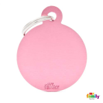 MF BIG ROUND ALUMINUM PINK 3,93x3,17 cm gravírovateľný prívesok