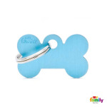 MF SMALL BONE ALUMINUM LIGHT BLUE 1,9x3 cm gravírovateľný prívesok