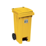 STEFANPLAST Mobilná odpadková nádoba s pedálom otváranie 120l - 55x50x95cm / žltá