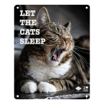 EBI D&D I LOVE HAPPY CATS kovová tabuľa: ,,Let the cats sleep