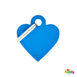 MF SMALL HEART ALUMINUM BLUE 2,8x2,5cm gravírovateľný prívesok