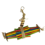 DUVO+ Závesná farebná hračka s kukuričnými listami a kokosom pre exoty 19x22,9x6cm