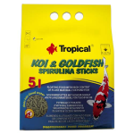 TROPICAL Koi&Goldfish Spirulina Sticks 5l/400g plávajúce krmivo pre ryby do jazierka