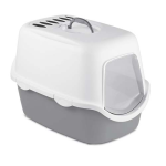 STEFANPLAST CATHY Filter krytá sivo-biela mačacia toaleta s filtrom 56x40x40cm