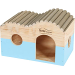 ZOLUX drevený domček pre hlodavce L modrý  297x180x203mm